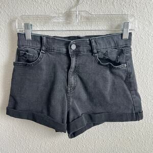 Sincerely Jules Black High Rise Denim Shorts Women's 1/25 Cuffed Jorts Stretch
